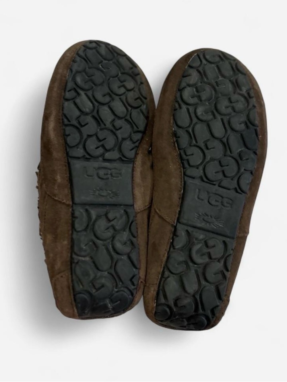 UGG Men's Ascot Sheepskin Slippers
Brown Suede Loafers Size 12 - Picture 7 of 8